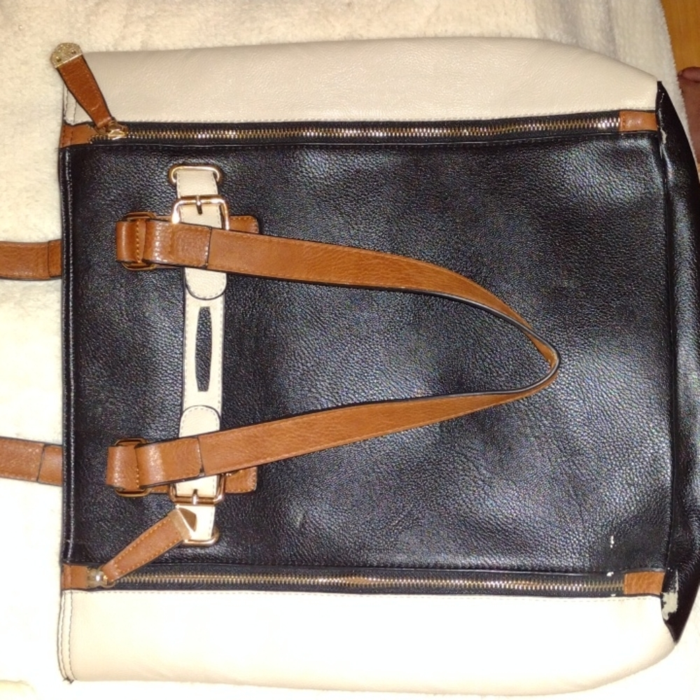 Call It Spring Black and Cream Computer Bag